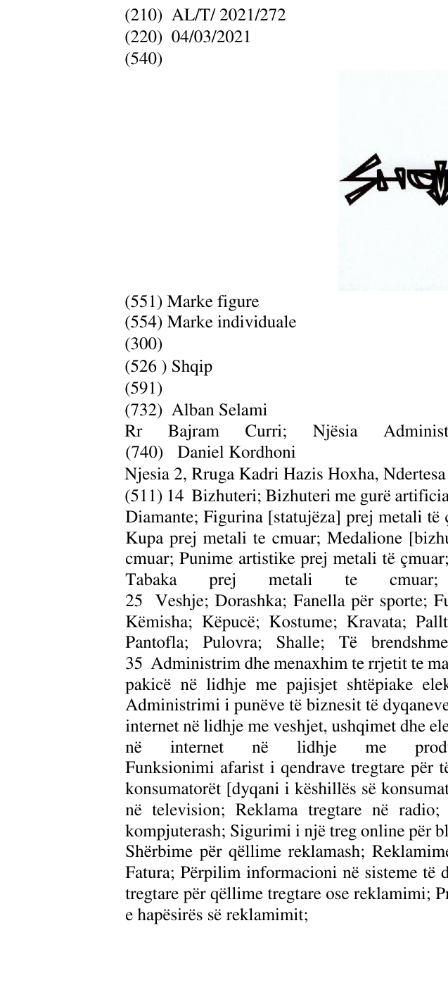 Zëri i markës Shqip në buletin