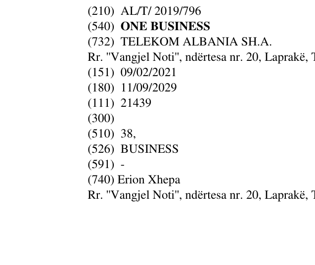 Zëri i markës ONE BUSINESS në buletin