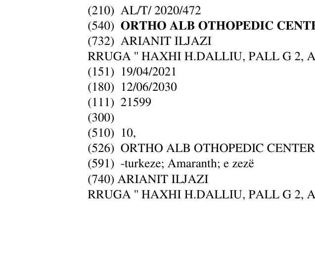 Zëri i markës ORTHO ALB OTHOPEDIC CENTER HARUN ILJAZI në buletin