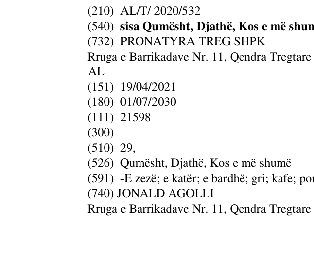 Zëri i markës sisa Qumësht, Djathë, Kos e më shumë në buletin