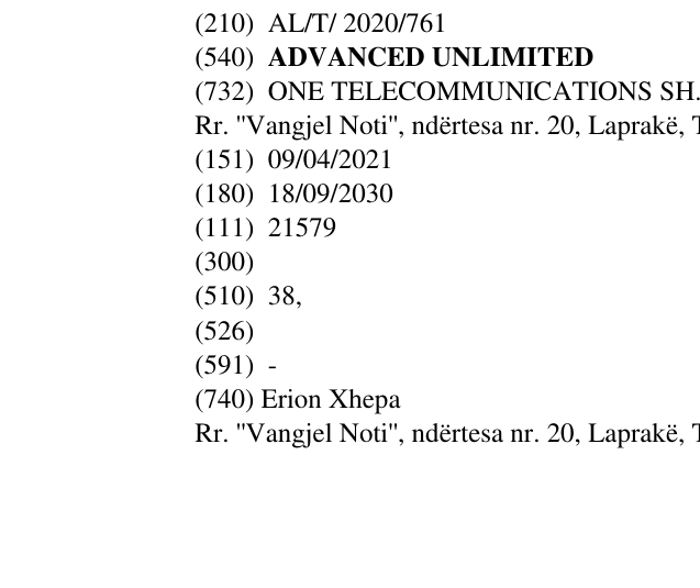 Zëri i markës ADVANCED UNLIMITED në buletin