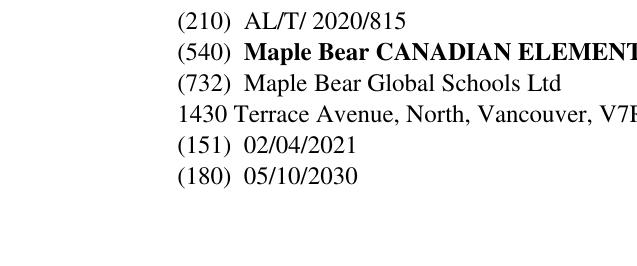 Zëri i markës Maple Bear CANADIAN ELEMENTARY SCHOOL në buletin