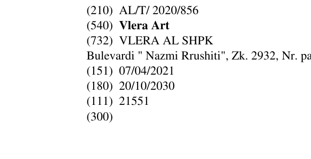 Zëri i markës Vlera Art në buletin