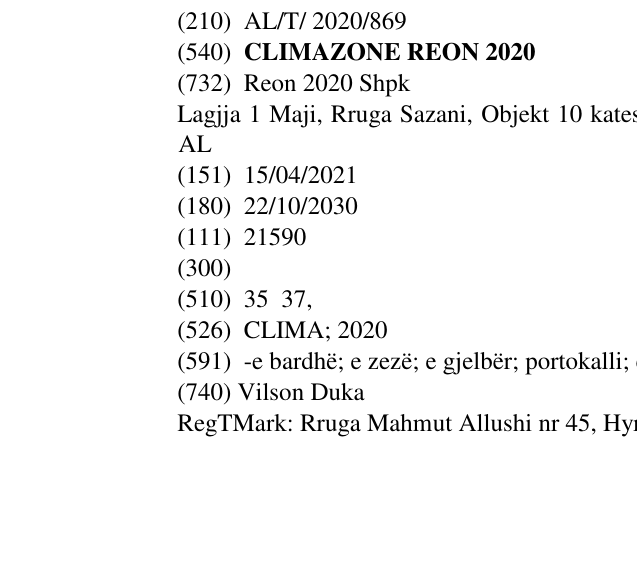 Zëri i markës CLIMAZONE REON 2020 në buletin