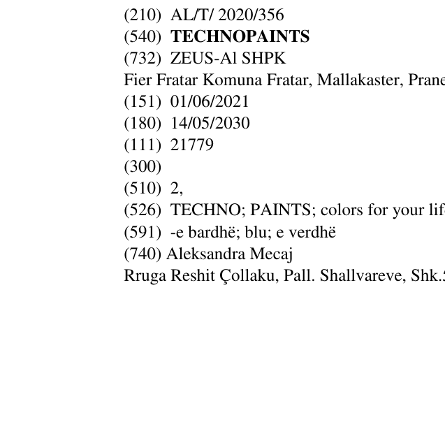 Zëri i markës TECHNOPAINTS në buletin
