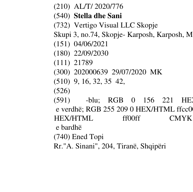 Zëri i markës Stella dhe Sani në buletin