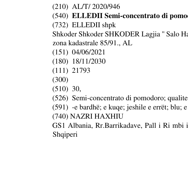 Zëri i markës ELLEDII Semi-concentrato di pomodoro në buletin