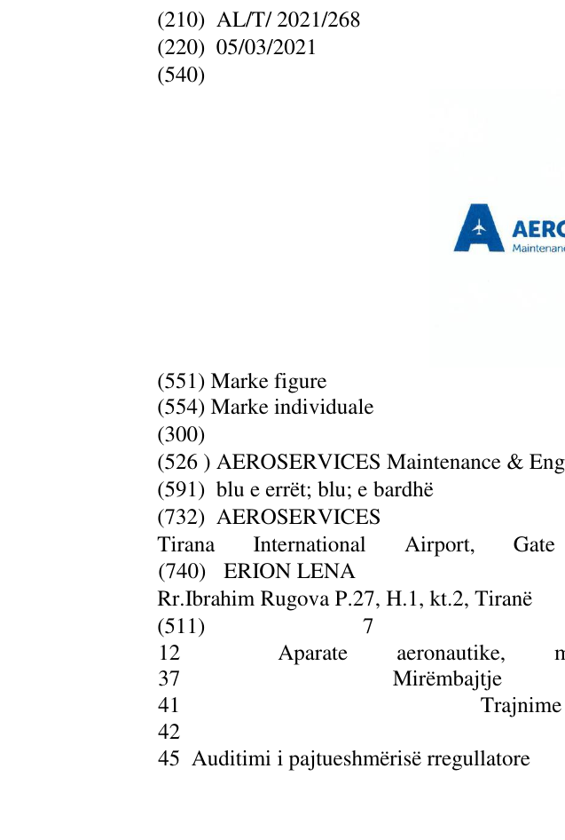 Zëri i markës AEROSERVICES Maintenance & Engineering në buletin