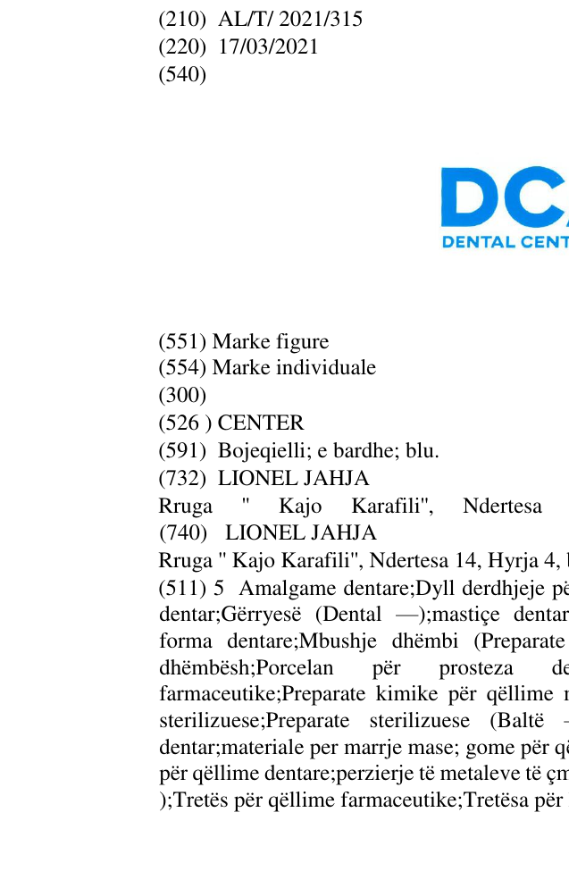 Zëri i markës CENTER në buletin