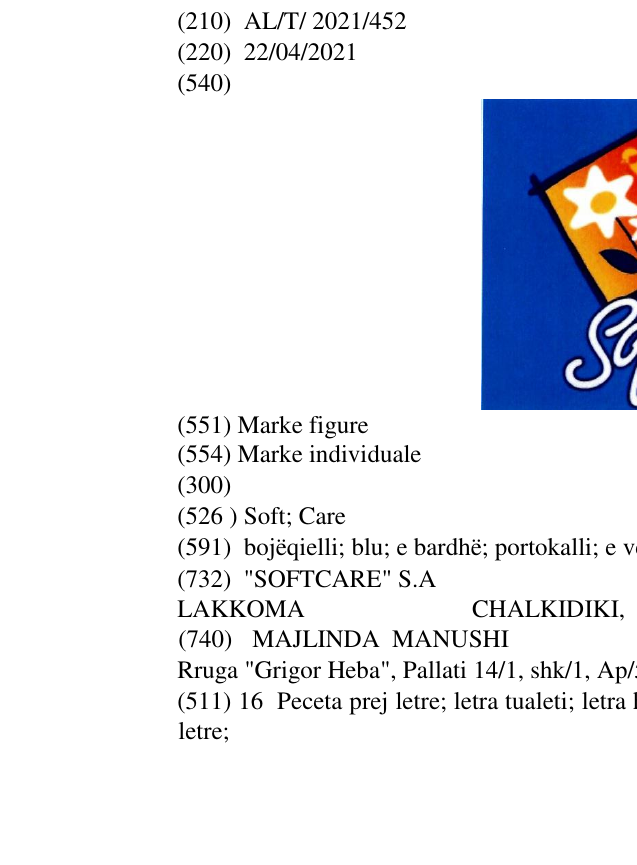 Zëri i markës Soft; Care në buletin