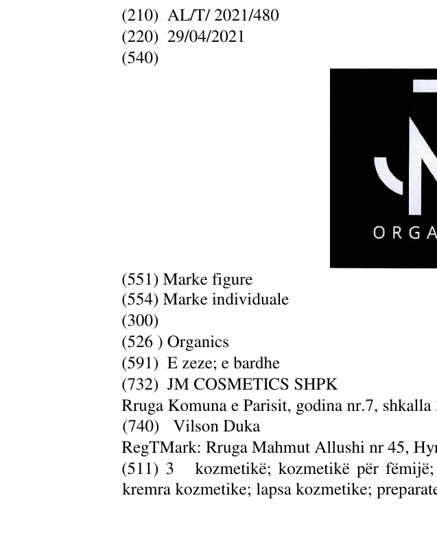 Zëri i markës Organics në buletin