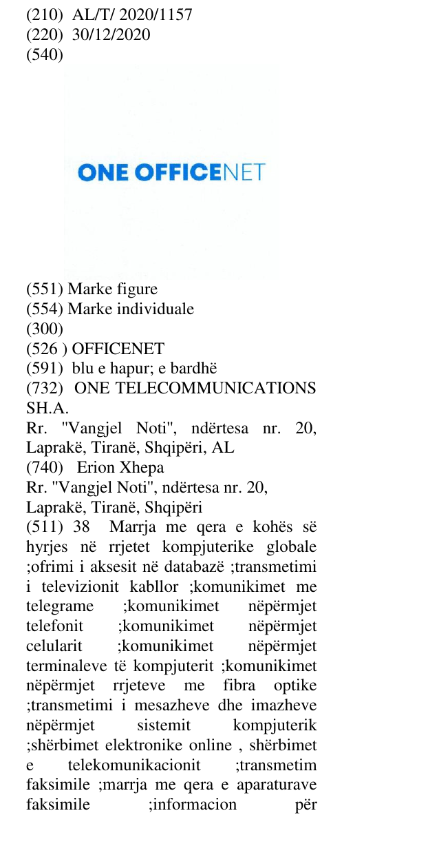 Zëri i markës OFFICENET në buletin