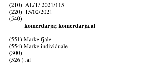 Zëri i markës komerdarja; komerdarja.al në buletin