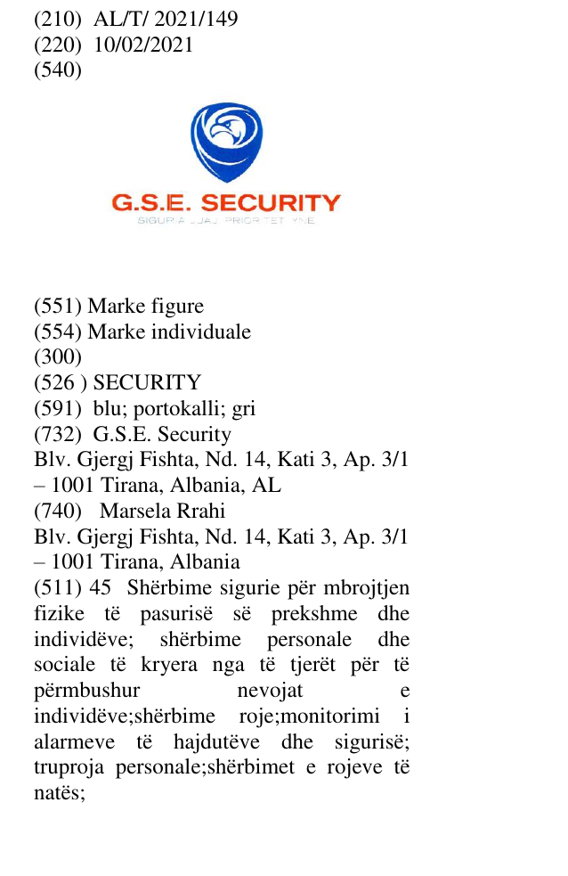 Zëri i markës SECURITY në buletin