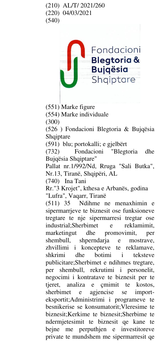 Zëri i markës Fondacioni Blegtoria & Bujqësia Shqiptare në buletin