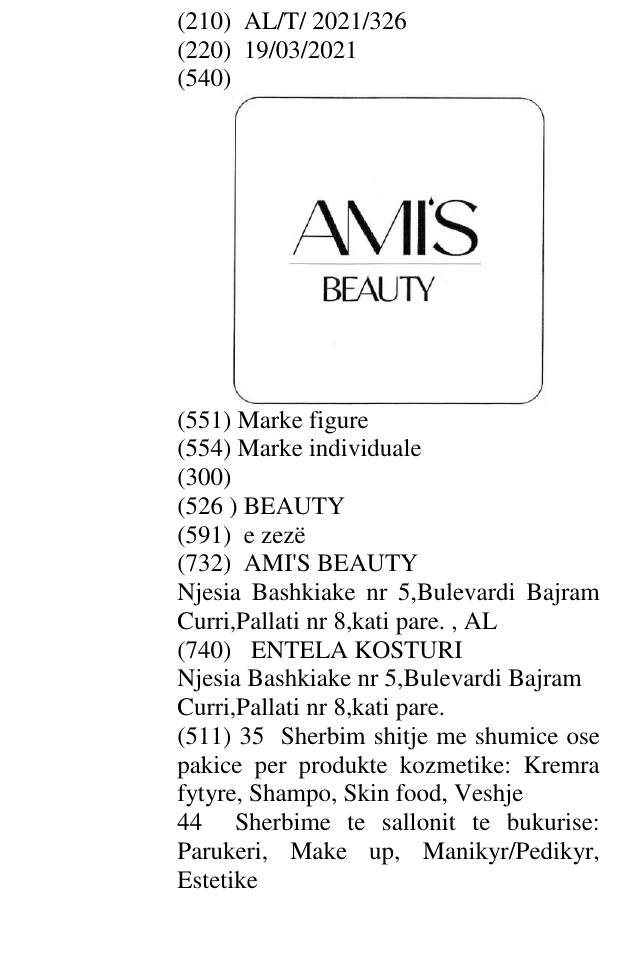 Zëri i markës BEAUTY në buletin