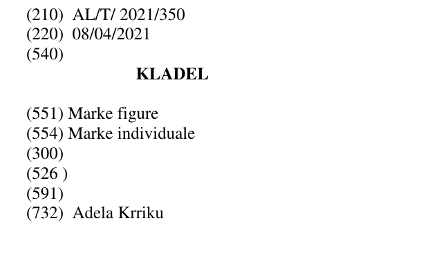 Zëri i markës KLADEL në buletin