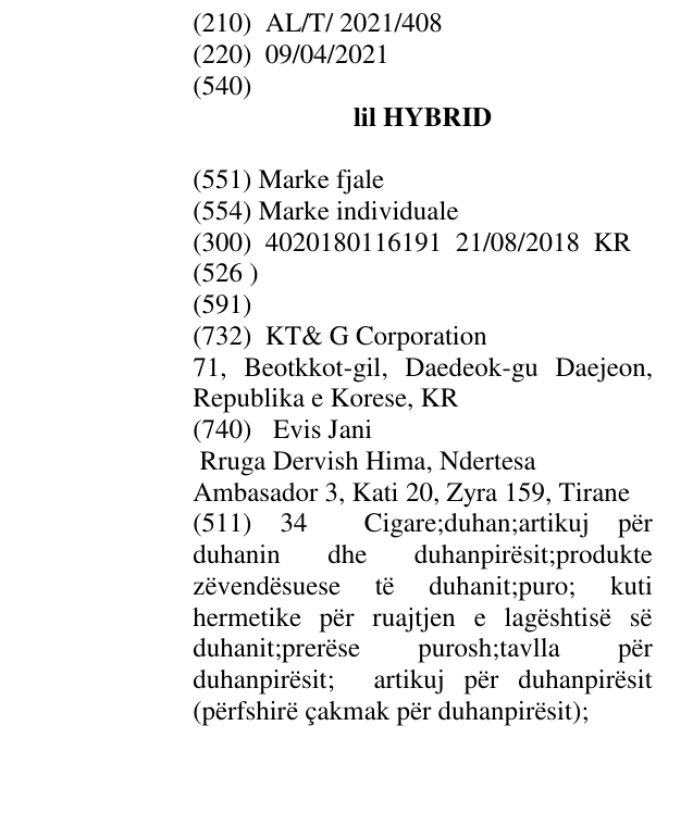Zëri i markës lil HYBRID në buletin
