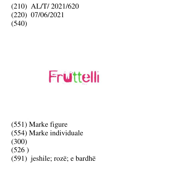 Zëri i markës Frutelli në buletin
