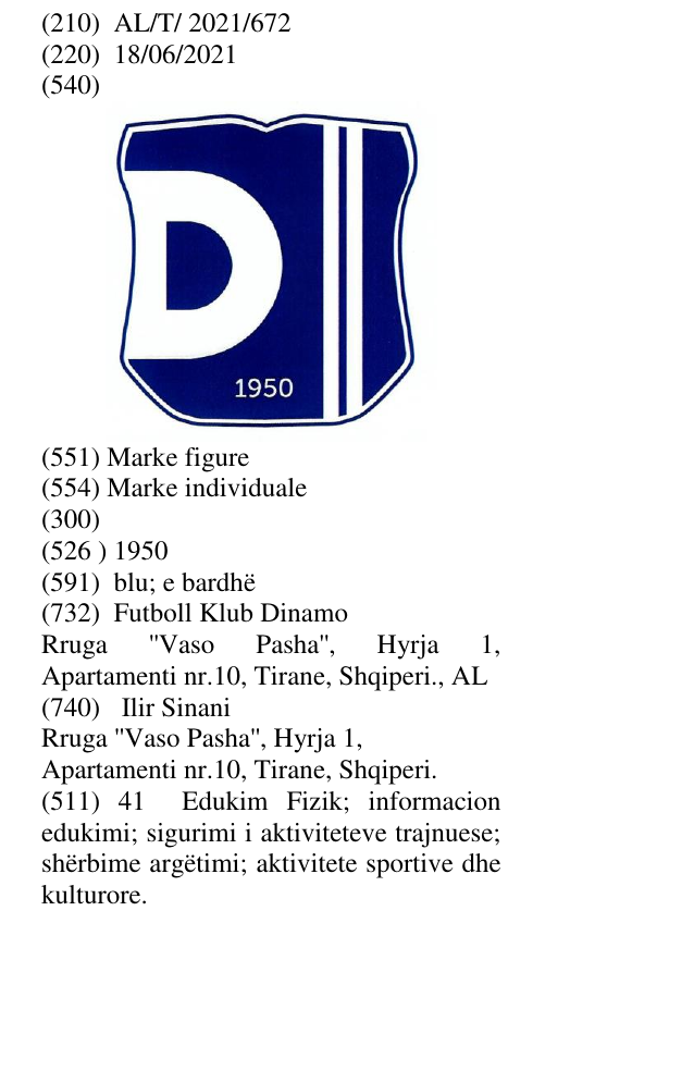 Zëri i markës 1950 në buletin