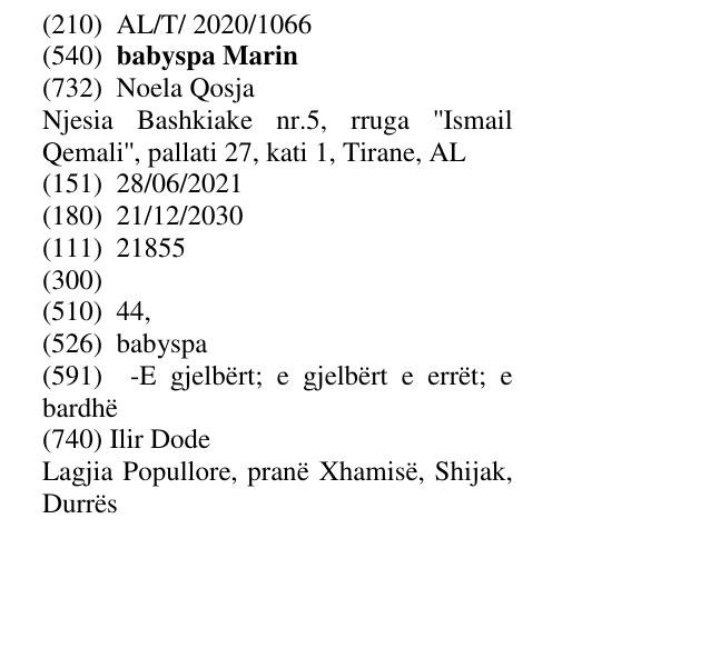 Zëri i markës babyspa Marin në buletin