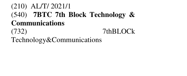 Zëri i markës 7BTC 7th Block Technology & Communications në buletin