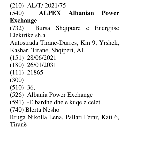 Zëri i markës ALPEX Albanian Power Exchange në buletin