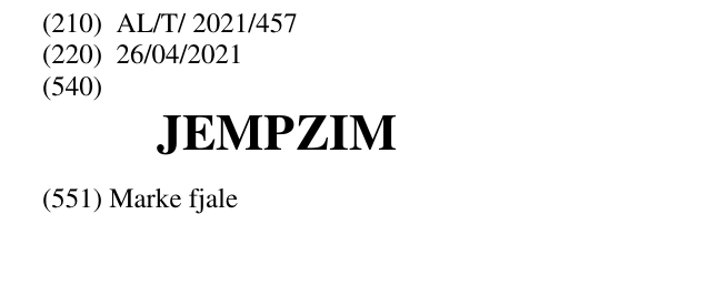 Zëri i markës JEMPZIM në buletin