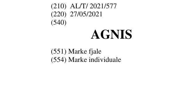 Zëri i markës AGNIS në buletin