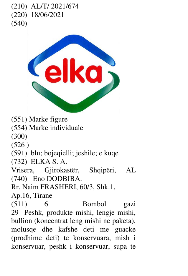 Zëri i markës elka në buletin