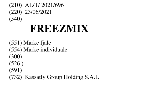 Zëri i markës FREEZMIX në buletin