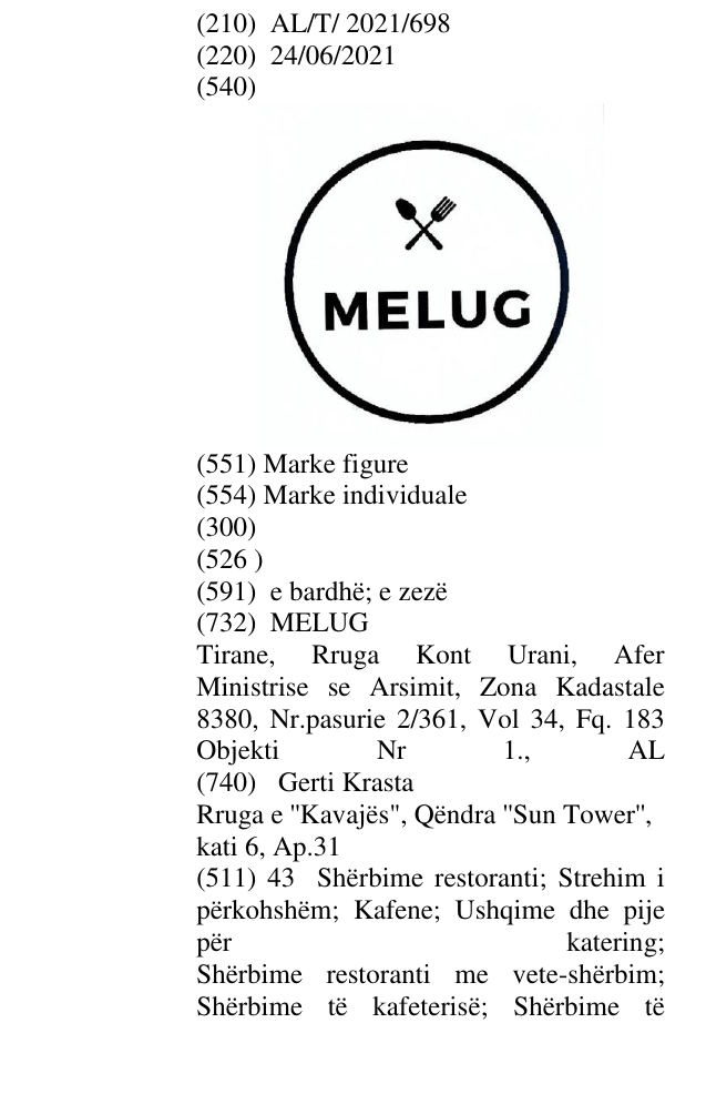 Zëri i markës MELUG në buletin