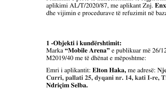 Zëri i markës nashi ARGAN në buletin