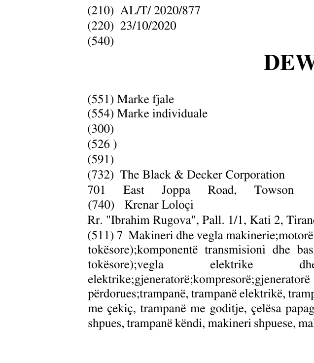 Zëri i markës DEWALT në buletin