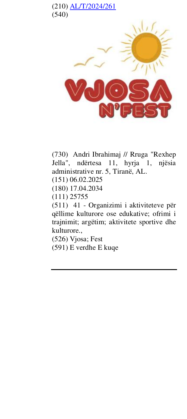 Zëri i markës Vjosa; Fest në buletin