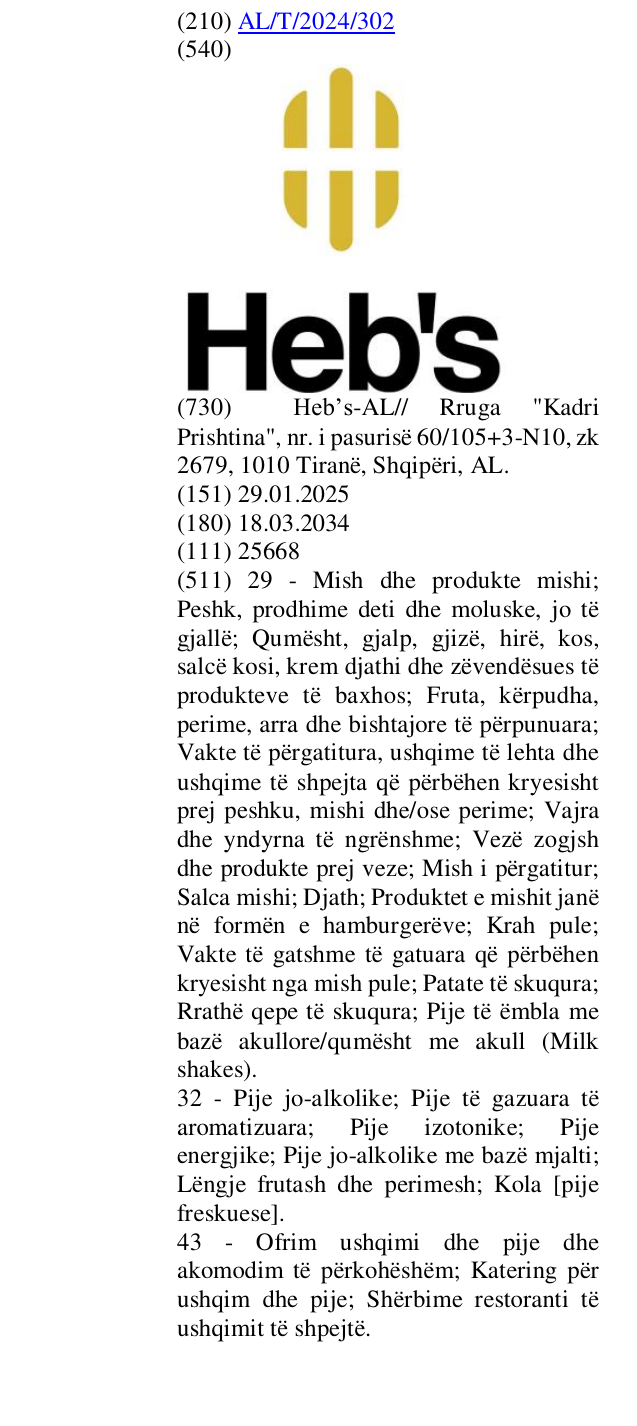 Zëri i markës HEB'S në buletin