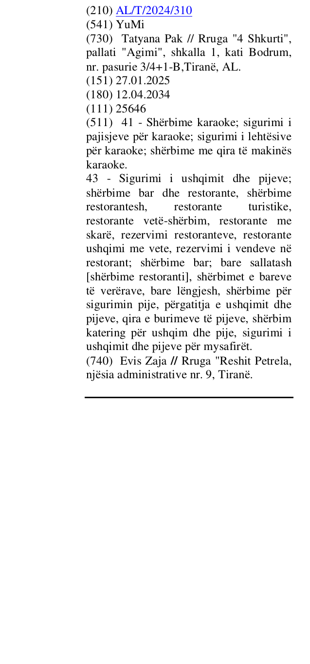 Zëri i markës YuMi në buletin