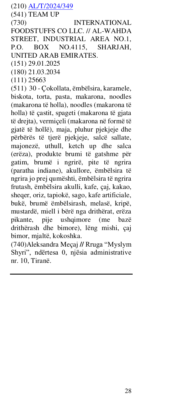 Zëri i markës TEAM UP në buletin
