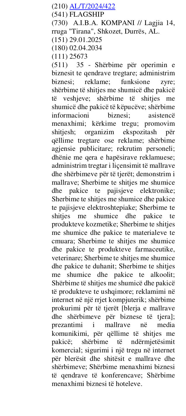 Zëri i markës FLAGSHIP në buletin