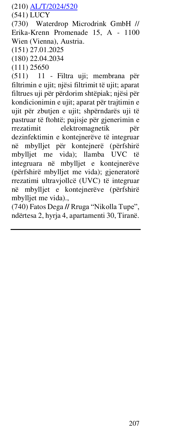 Zëri i markës LUCY në buletin
