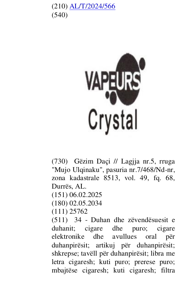 Zëri i markës VAPE në buletin