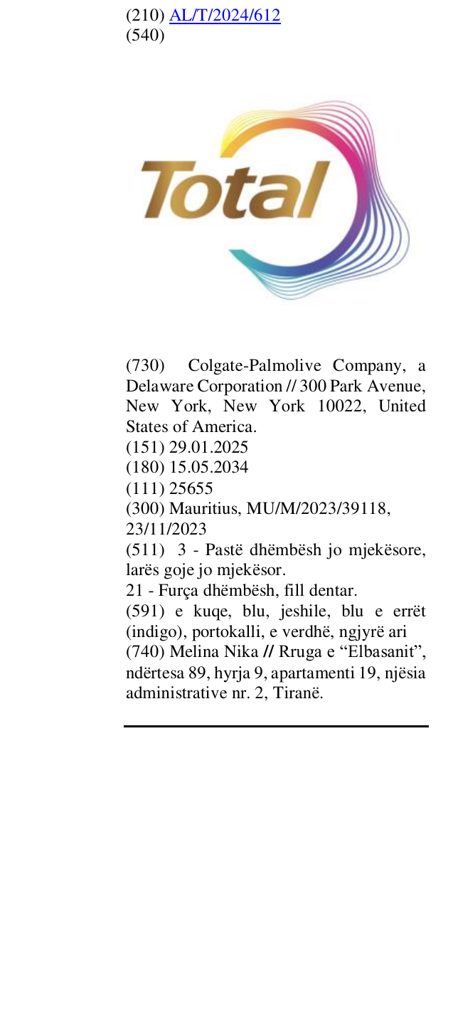 Zëri i markës Total në buletin