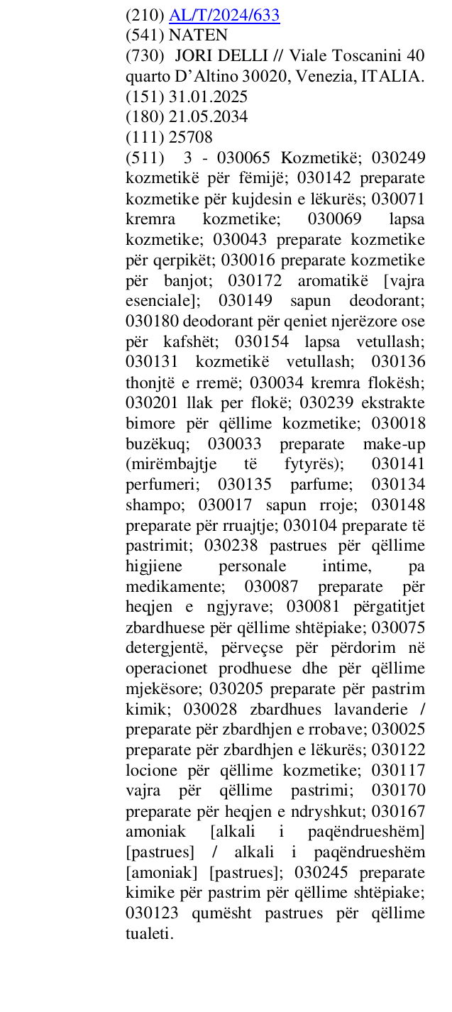 Zëri i markës NATEN në buletin