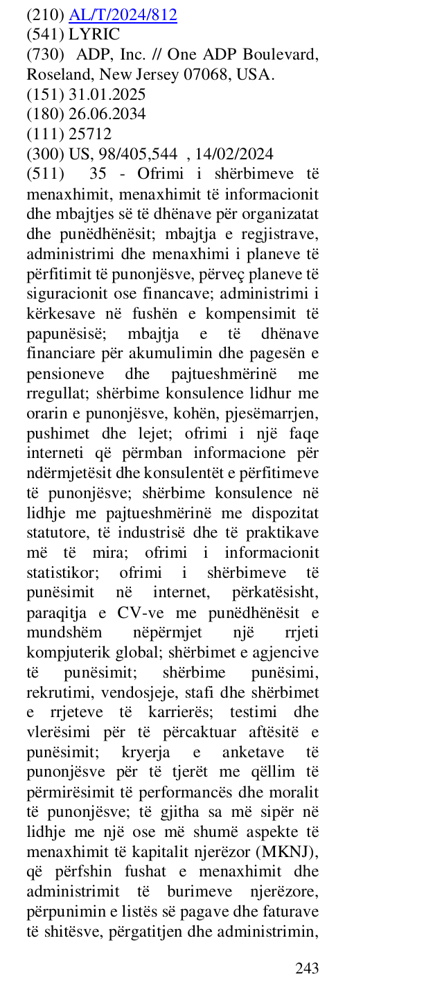 Zëri i markës LYRIC në buletin