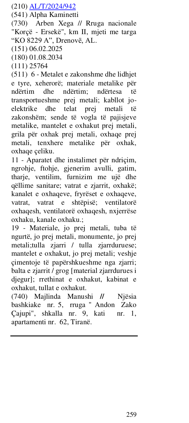 Zëri i markës Alpha Kaminetti në buletin
