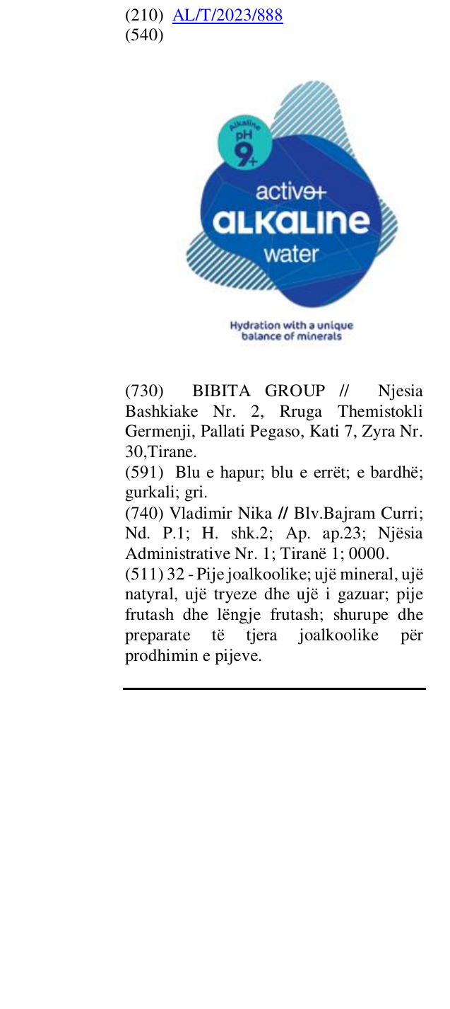 Zëri i markës ALKALINE në buletin