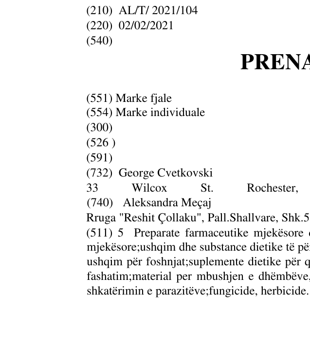 Zëri i markës PRENALACT në buletin