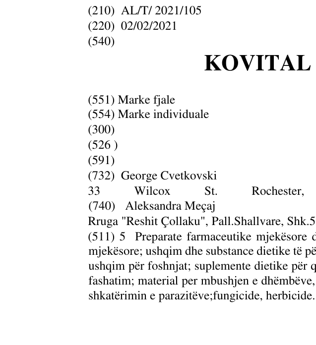 Zëri i markës KOVITAL SYNERGY në buletin