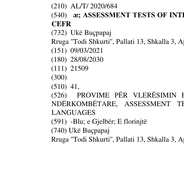 Zëri i markës ᴂ; ASSESSMENT TESTS OF INTERNATIONAL FOREIGN LANGUAGES; CEFR në buletin