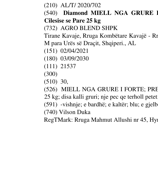 Zëri i markës Diamond MIELL NGA GRURE I FORTE PREMIUM NATYRAL Miell i Cilesise se Pare 25 kg në buletin